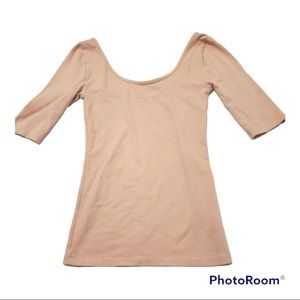 ANN TAYLOR Light Blush Pink Ballerina 3/4 Top - Size XXS, XS